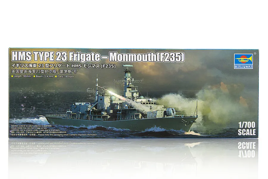 Trumpeter 1/700 HMS TYPE 23 Frigate – Monmouth (F235) Scaled Plastic Model Kit image 71146
