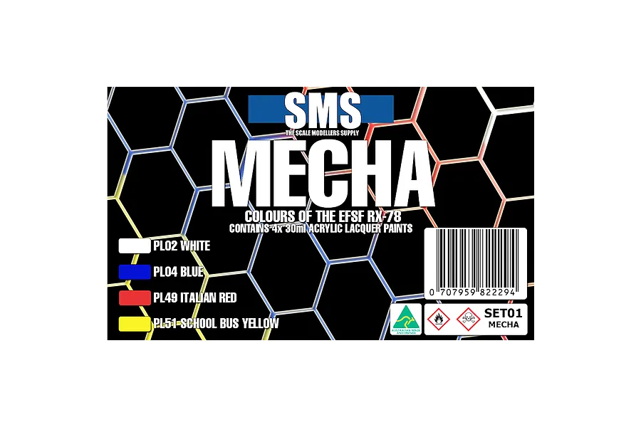 Scale Modellers Supply Mecha Colour Airbrush Paint Set 4Pcs image 71344