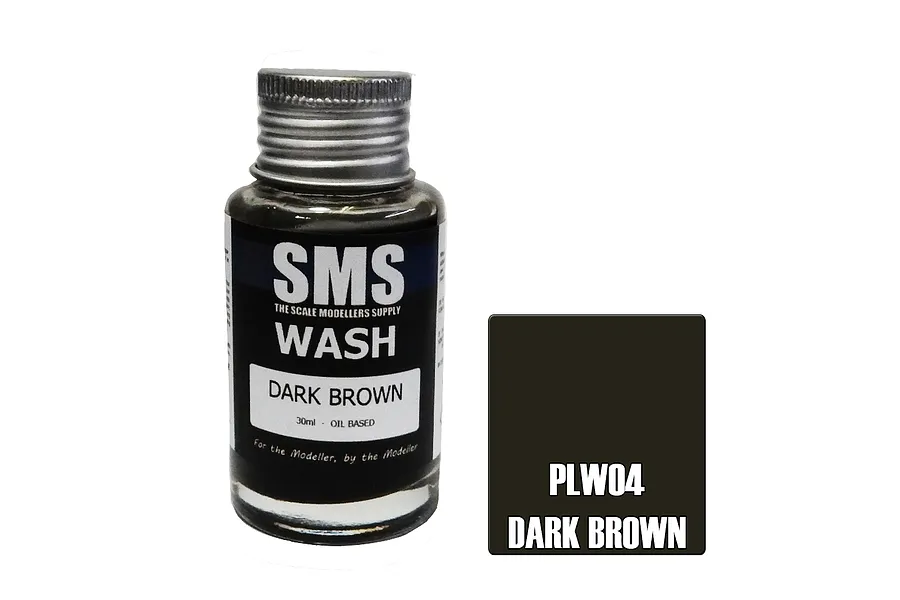 Scale Modellers Supply Dark Brown Weathering Wash Paint 30ml image 71369