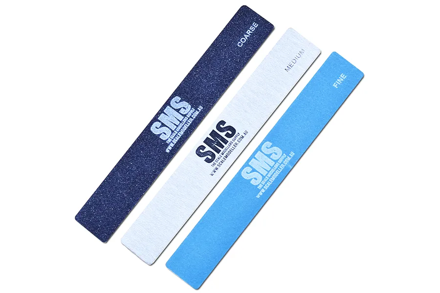 Scale Modellers Supply 27x175mm Mixed Grits Sanding Sticks 3Pcs image 71415