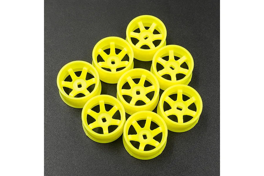Yeah Racing Kyosho Mini-Z Florescent Yellow Wide Rim Set (Offset 0 +1 +2 +3) 8Pcs image 71446