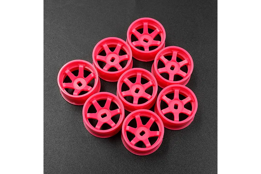 Yeah Racing Kyosho Mini-Z Florescent Pink Wide Rim Set (Offset 0 +1 +2 +3) 8Pcs image 71447