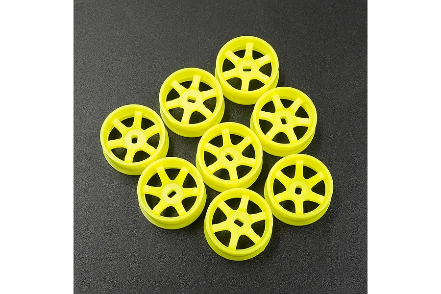 Yeah Racing Kyosho Mini-Z Florescent Yellow Wide Rim Set (Offset 0 +1 +2 +3) 8Pcs image 71448