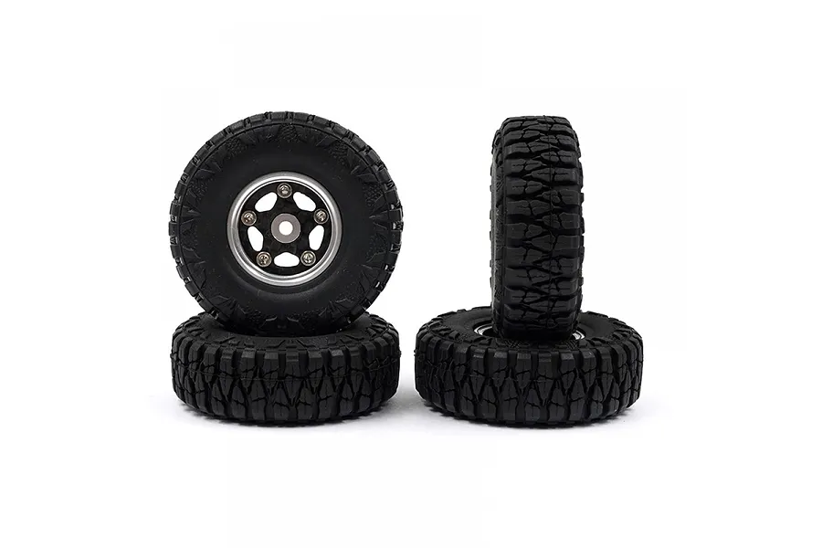 Yeah Racing Axial SCX24 Element Enduro24 Aluminium CNC 5 Spoke w/ Graphite Beadlock Wheel Set image 71449