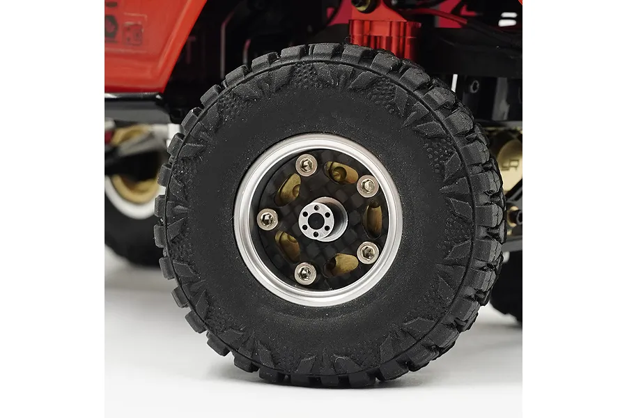 Yeah Racing Axial SCX24 Element Enduro24 Aluminium CNC 5 Spoke w/ Graphite Beadlock Wheel Set image 71452