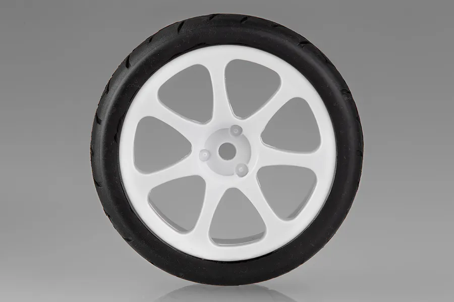 Team Powers 1/10 Touring Car 34s Treaded Radial Tyres w/ White Rims 4Pcs image 71495
