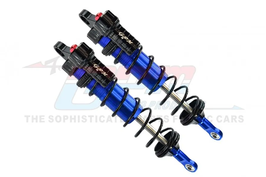 GPM Blue Aluminium Rear Piggyback Shocks 143mm image 71529