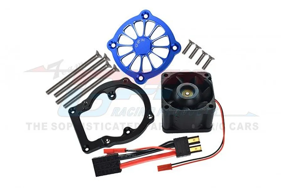 GPM 12V High Performance 40x40mm Motor Cooling Fan with Mount - Blue image 71533