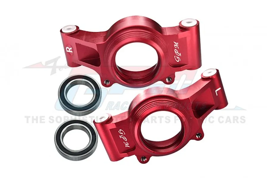 GPM Red Aluminium Oversized Rear Hubs Set w/ Bearings image 71559