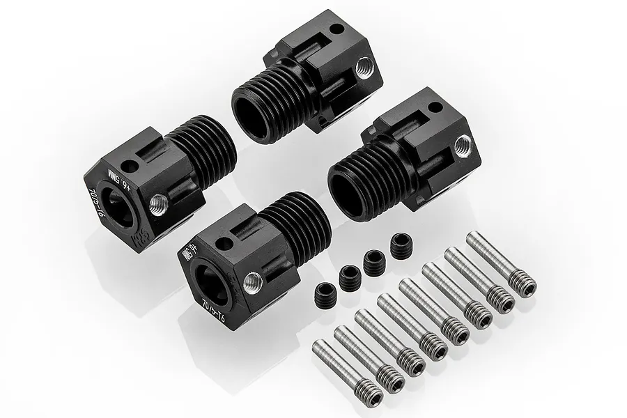 GPM Black Aluminium +6.5mm Wheel Hex Adapters 4Pcs image 71565