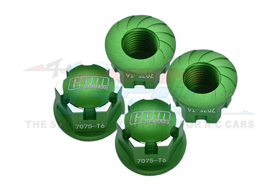 GPM Green Aluminium 17mm Serrated Wheel Nuts 4Pcs image 71568
