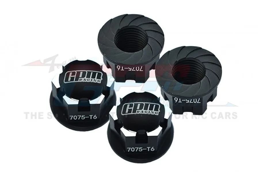 GPM Black Aluminium 17mm Serrated Wheel Nuts 4Pcs image 71569