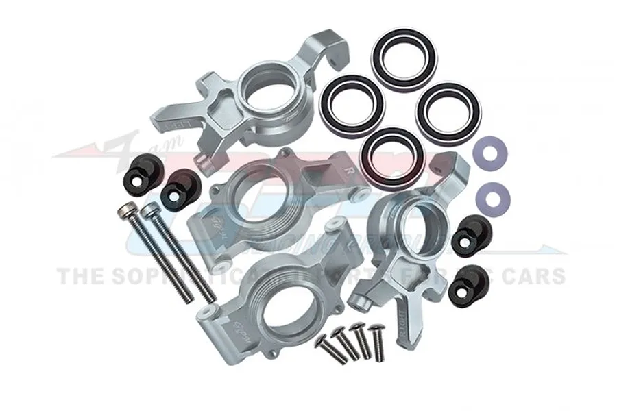 GPM Green Aluminium Oversized Front Steering &amp;amp; Rear Hubs Set image 71582