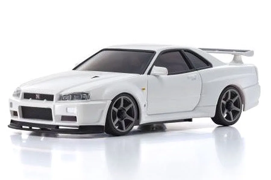 Kyosho Mini-Z Nissan Skyline R34 GT-R V Spec II Nur RC Drift Car Electric AWD RTR - White image 71700
