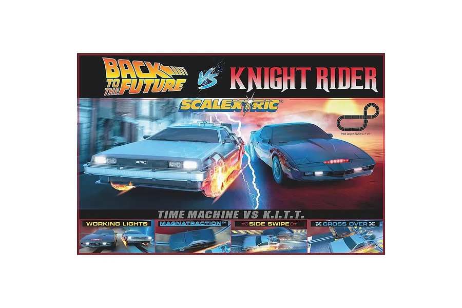 Scalextric 1/32 Back To The Future vs Knight Rider Complete Slot Car Set image 71941