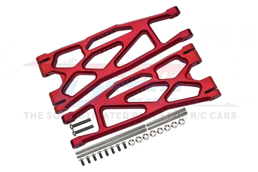 GPM Red Aluminium Front/Rear Extended Lower Suspension Arms 2Pcs w/ Pins for WideMaxx image 1