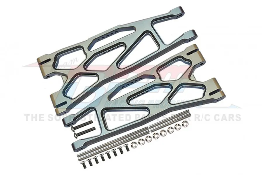 GPM Grey Aluminium Front/Rear Extended Lower Suspension Arms 2Pcs w/ Pins for WideMaxx image 1