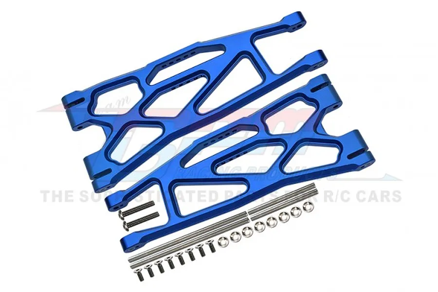 GPM Black Aluminium Front/Rear Extended Lower Suspension Arms 2Pcs w/ Pins for WideMaxx image 1