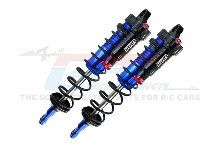 GPM Blue Aluminium 143mm Rear Piggyback Shocks 2Pcs w/ Built-in Piston Spring image 72140