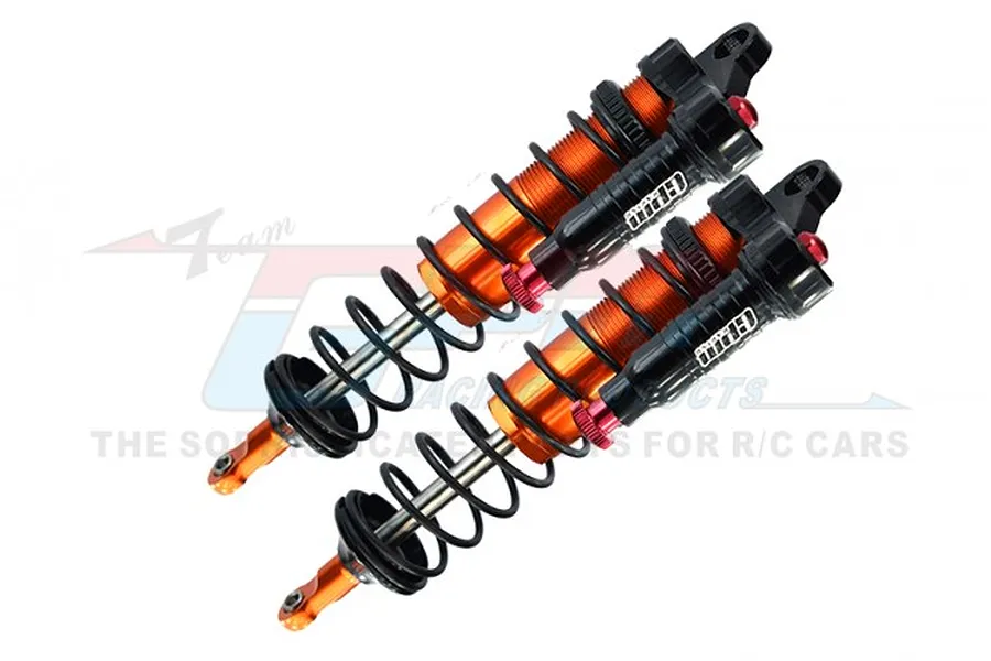 GPM Orange Aluminium 128mm Front Piggyback Shocks 2Pcs w/ Built-in Piston Spring image 72142