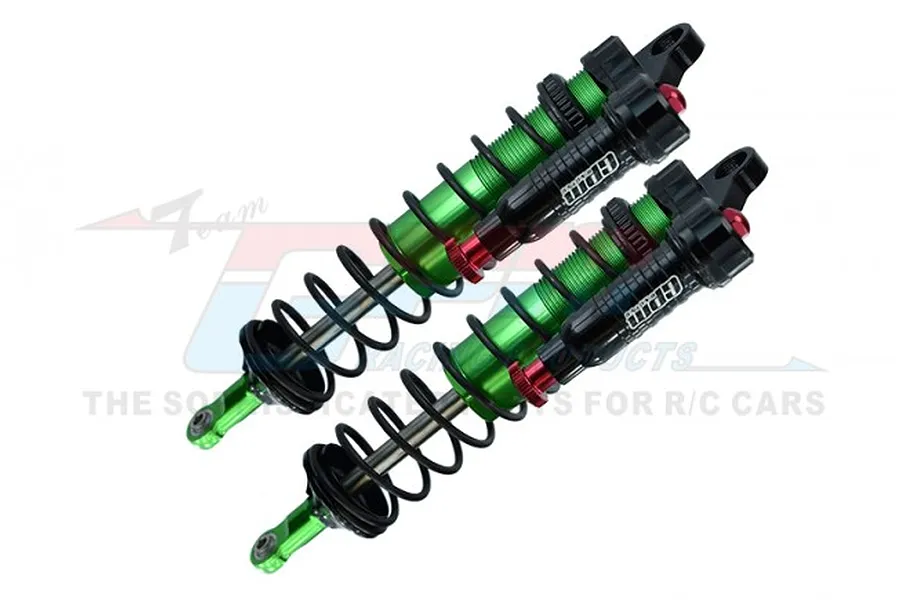 GPM Green Aluminium 128mm Front Piggyback Shocks 2Pcs w/ Built-in Piston Spring image 72143