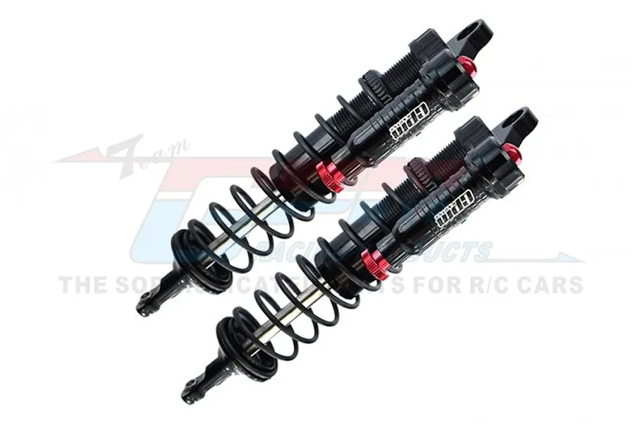 GPM Black Aluminium 128mm Front Piggyback Shocks 2Pcs w/ Built-in Piston Spring image 72144