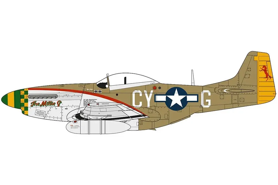 Airfix 1/48 North American P-51D Mustang Fighter Aircraft Scaled Plastic Model Kit image 72191