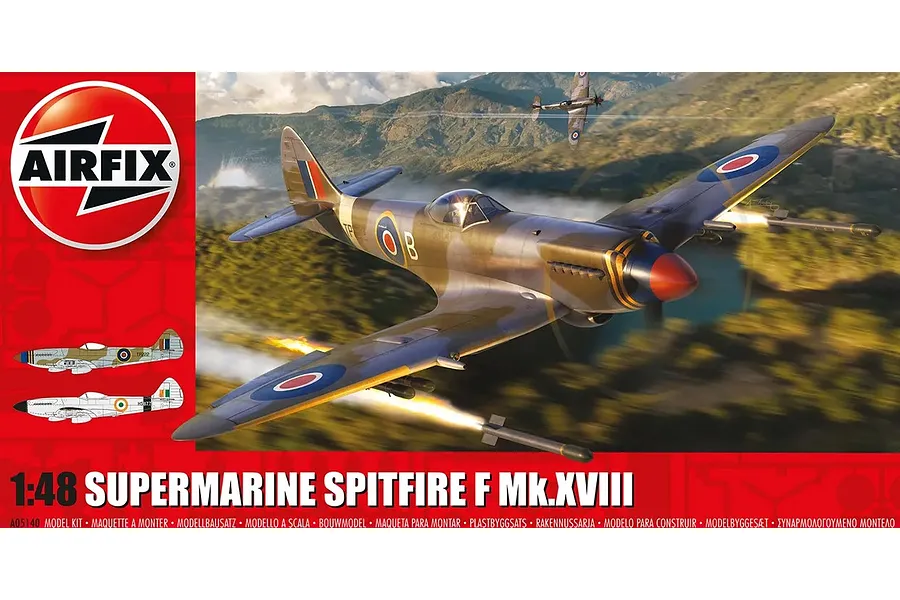Airfix 1/48 Supermarine Spitfire F Mk.XVIII Aircraft Scaled Plastic Model Kit image 72193