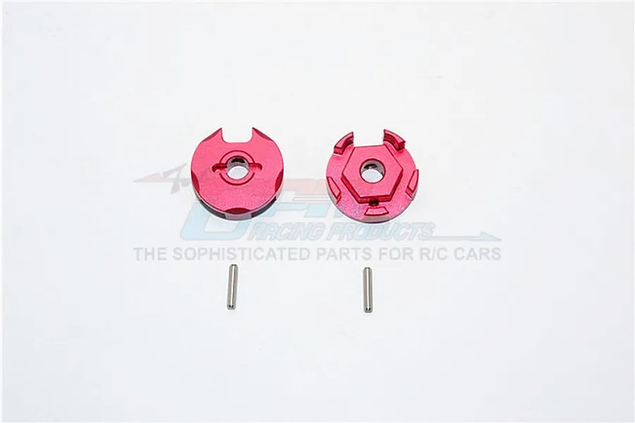 GPM Red Aluminium 12mm Claw Wheel Hexes 2Pcs image 72299