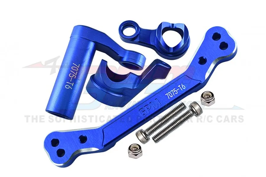 GPM Blue Aluminium Steering Assembly Set w/ Servo Saver image 72303