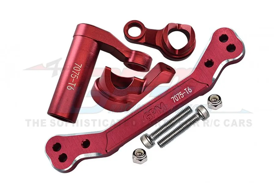 GPM Red Aluminium Steering Assembly Set w/ Servo Saver image 72306