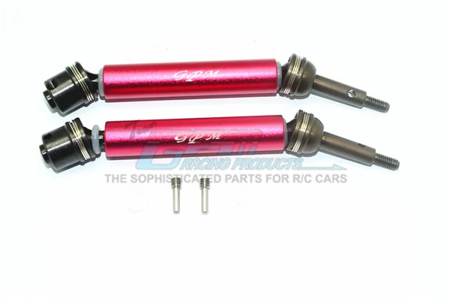 GPM Red Hardened Steel &amp;amp; Aluminium Rear Universal CVD Drive Shafts 2Pcs image 1