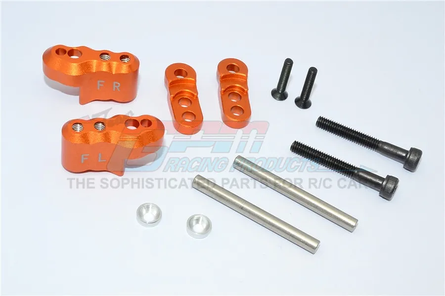 GPM Orange Aluminium Front Adjustable Shock Mounts Set image 72325