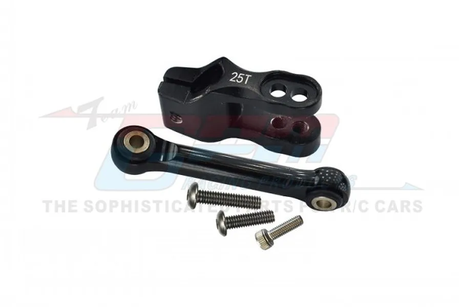 GPM Black Aluminium 25T Servo Horn w/ Tie Rod Set image 72348