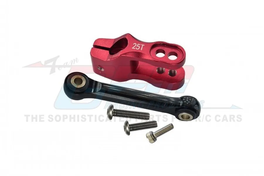 GPM Red Aluminium 25T Servo Horn w/ Tie Rod Set image 72352