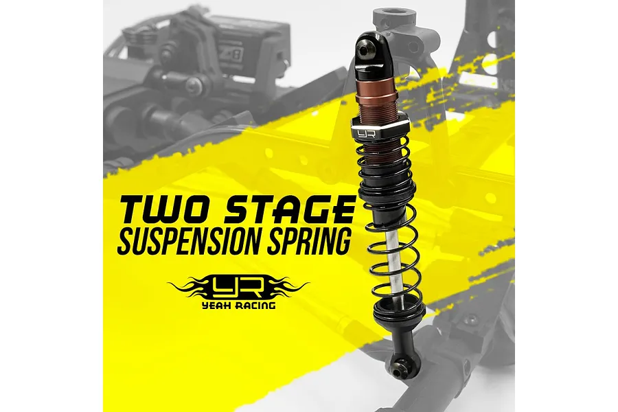 Yeah Racing Desert Cobra Red Aluminium 90mm Dual Spring Shocks 2Pcs w/ Long Springs image 72375