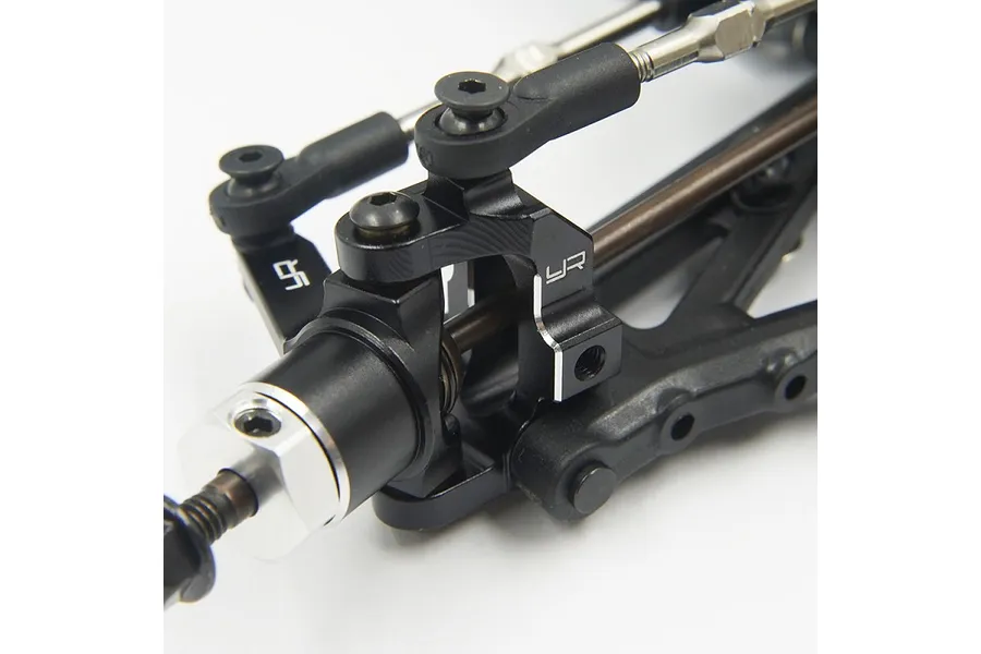 Yeah Racing Black Aluminium Steering Hub Carriers (C-Hubs) 2Pcs for Kyosho Optima/Javelin image 72381