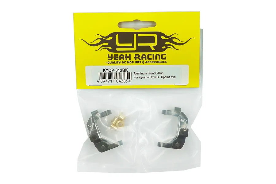 Yeah Racing Black Aluminium Steering Hub Carriers (C-Hubs) 2Pcs for Kyosho Optima/Javelin image 72382