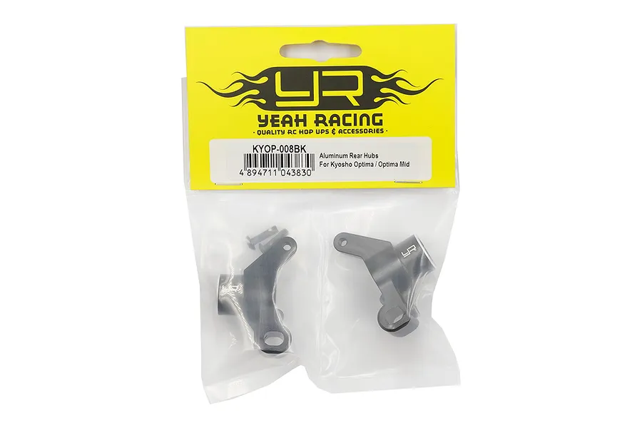 Yeah Racing Black Aluminium Rear Hubs 2Pcs for Kyosho Optima/Javelin image 72401