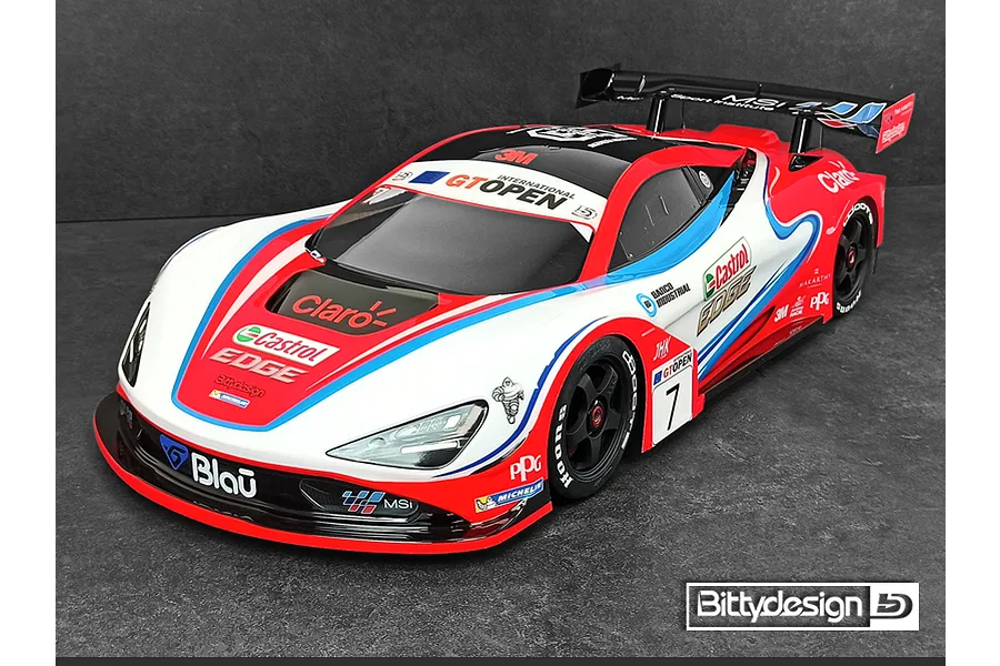 Bittydesign 1/7 Seven65 GT Unpainted Body Shell w/ Decals image 72552