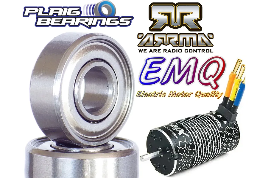 Plaig RC Arrma 3S / 4S / 6S Brushless Motor Bearings - Ceramic Hybrid EMQ image 72786
