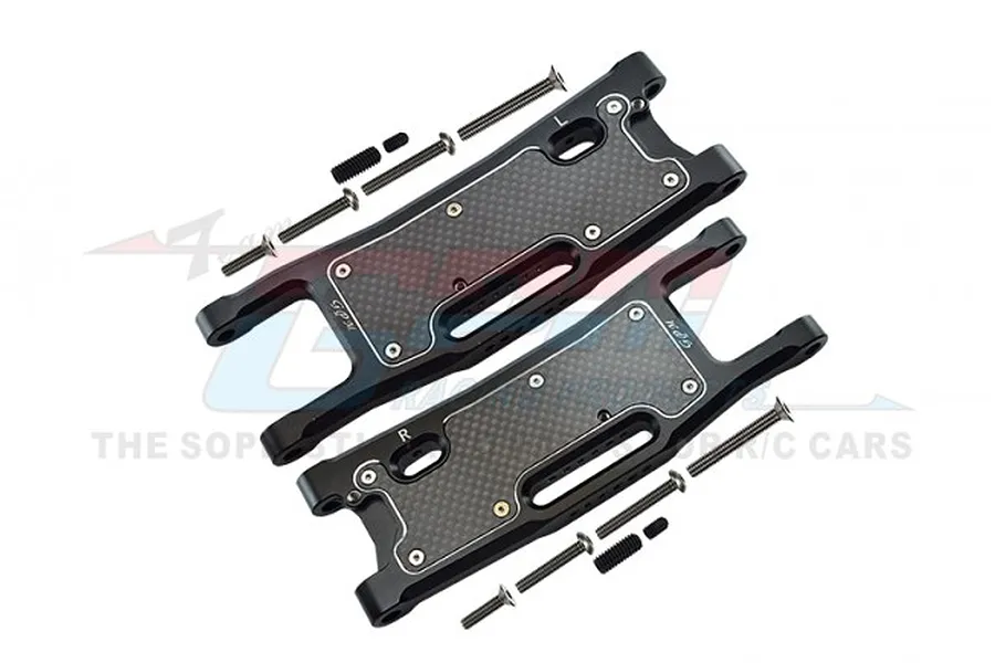 GPM Black Aluminium Rear Lower Suspension Arms 2Pcs w/ Carbon Fibre Protection Plates image 72799
