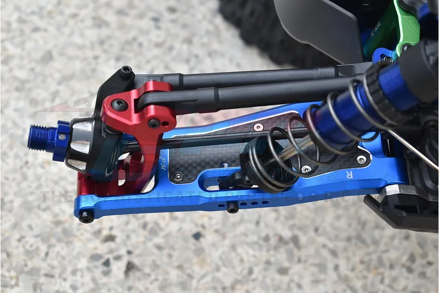 GPM Red Aluminium Front Lower Suspension Arms 2Pcs w/ Carbon Fibre Protection Plates image 72804