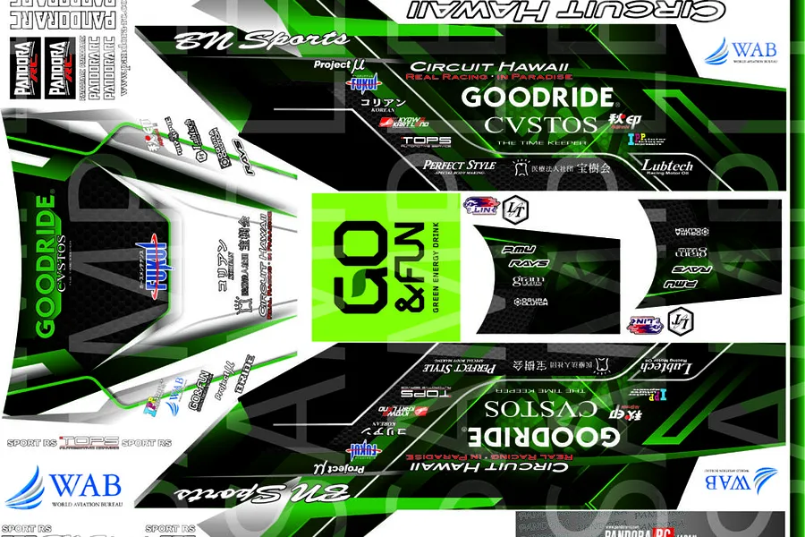 Pandora RC 1/10 Vinyl Logo &amp;amp; Graphic Jin Horino Spec image 72942