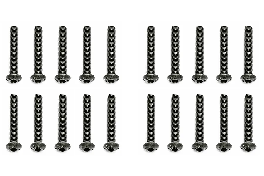 Team Associated 3x20mm Fine Thread Button Head Screws 10Pcs image 73092