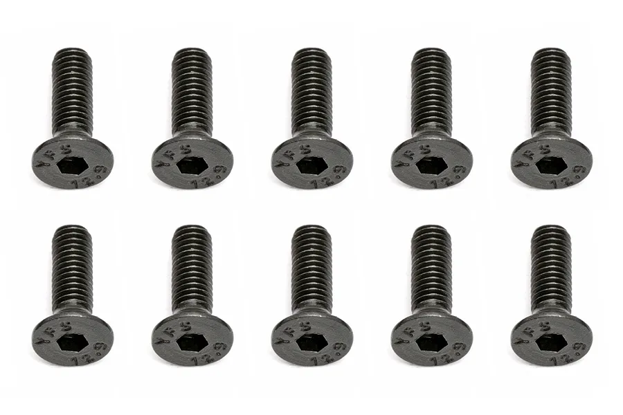 Team Associated 3x10mm Fine Thread Countersunk Head Screws 10Pcs image 73095