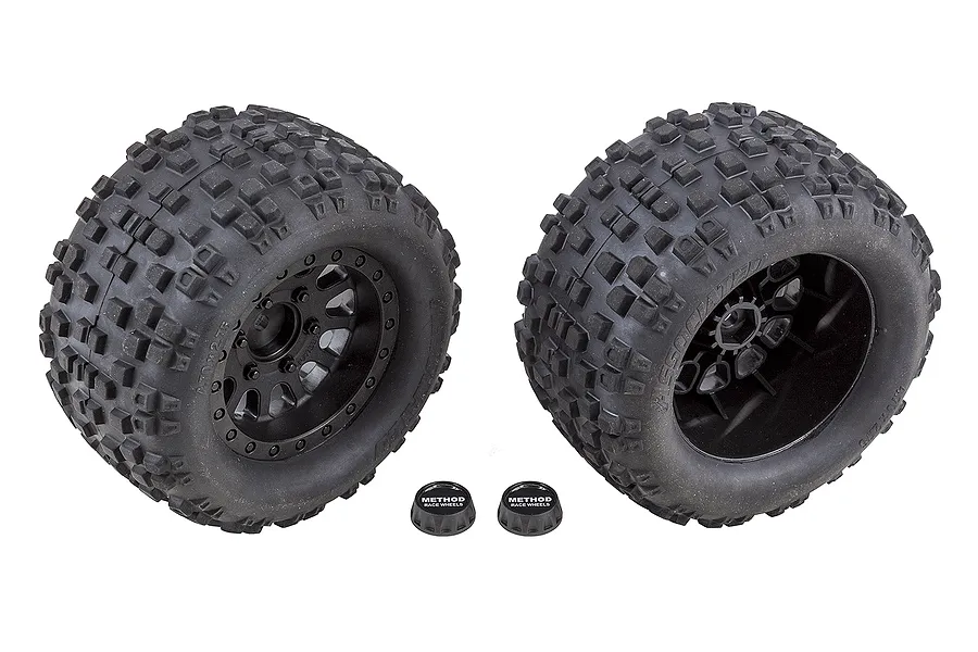 Team Associated 4.7&amp;quot; Rival MT10 Tyres on Black Method Rims 2Pcs image 73132