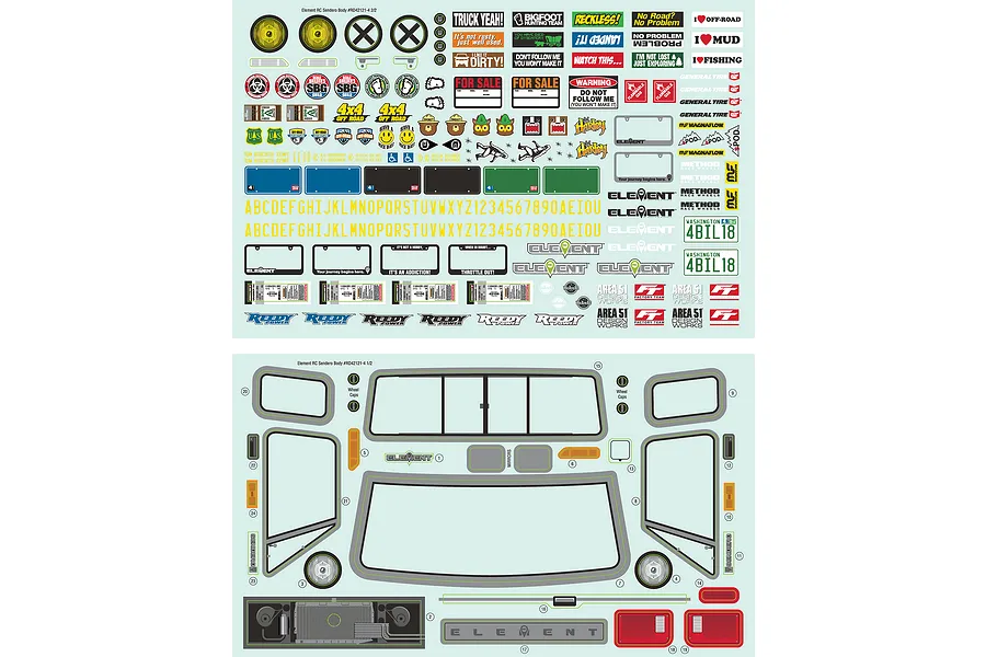 Element RC Sendero Body Shell Decals image 73229