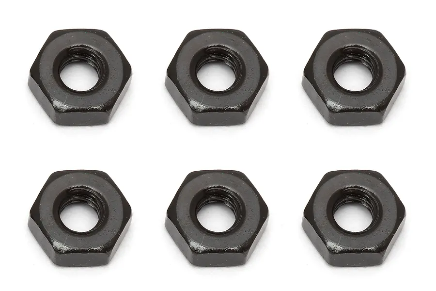Team Associated 3mm Black Steel Nuts 6Pcs image 73262