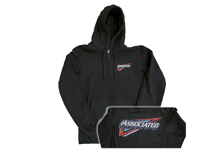Team Associated Black Tri Zip-Up Hoodie - Large image 73291